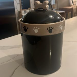 Ceramic Pet Treat canister with sealed lid with 🐾 and 🦴 design
